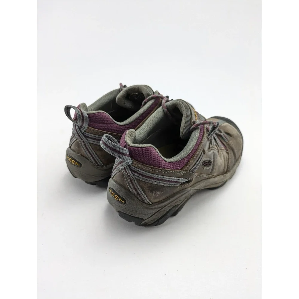 Womens KEEN Utility Detroit Low Steel Toe‎ Work Safety Gray Purple Shoes Size 9